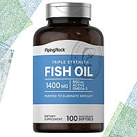 Рыбий жир Piping Rock Triple Strength Fish Oil 1400 мг (850 мг Active Omega-3) 100 гелевых капсул