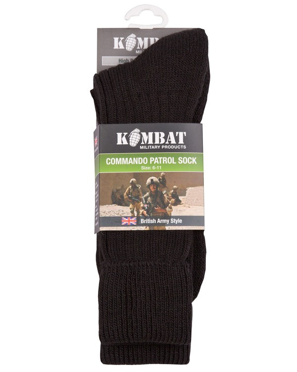 Шкарпетки KOMBAT UK Patrol Socks Вовна, Зима, Чорний