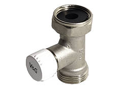 Вузол для радіатора V&G одинарний прямий з вент. затвором 3/4" В x 3/4" івроконус
