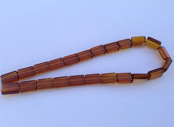 Бусина Прямокутна колір коньячний 10*15 мм