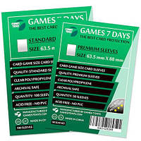 Аксессуар Games 7 Days Набор протекторов для карт Games7Days (63,5 х 88 мм, Card Game, 50 шт.) (PREMIUM) - 7