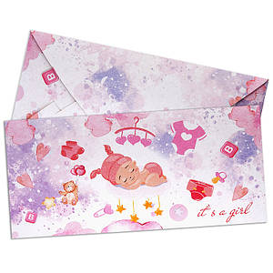 Конверт подарунковий It's a girl | Для дівчинки
