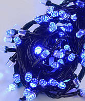 РУБІН 200 LED чорний провід 13м, синій