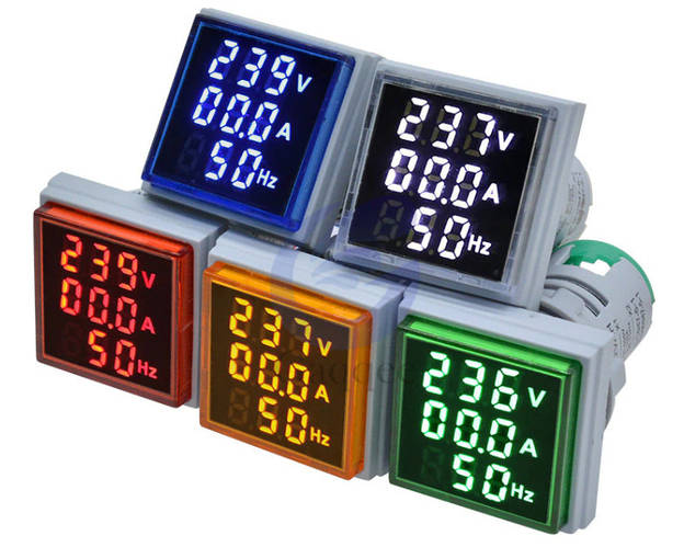Купить AC Цифровой Вольтметр/амперметр/частотомер переменного тока LED ...