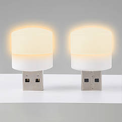 DR USB LED-лампочка циліндрична, тепле світло біле