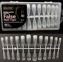 Тіпси гелеві матові  для нарощування нігтів BELEON 240 штук - (Стилет) D-1