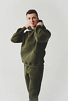 ХІТ! Чоловічий спортивний костюм, на флісі, преміум якості, хакі (олива), фото 3