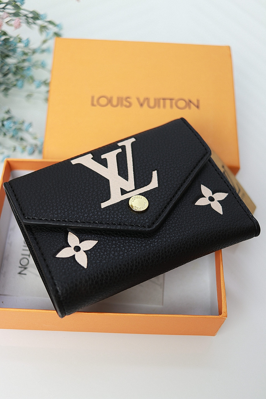 Гаманець Louis Vuitton чорний LUX якість Луї ВІТОН маленький книжка