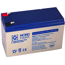 Акумулятор Nordmark AGM 12V 7Ah, Terminal T1 (4.75мм) (NMB12-7) NV820894