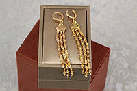 Серьги метелки Xuping Jewelry золотой дождик 8 см золотистые