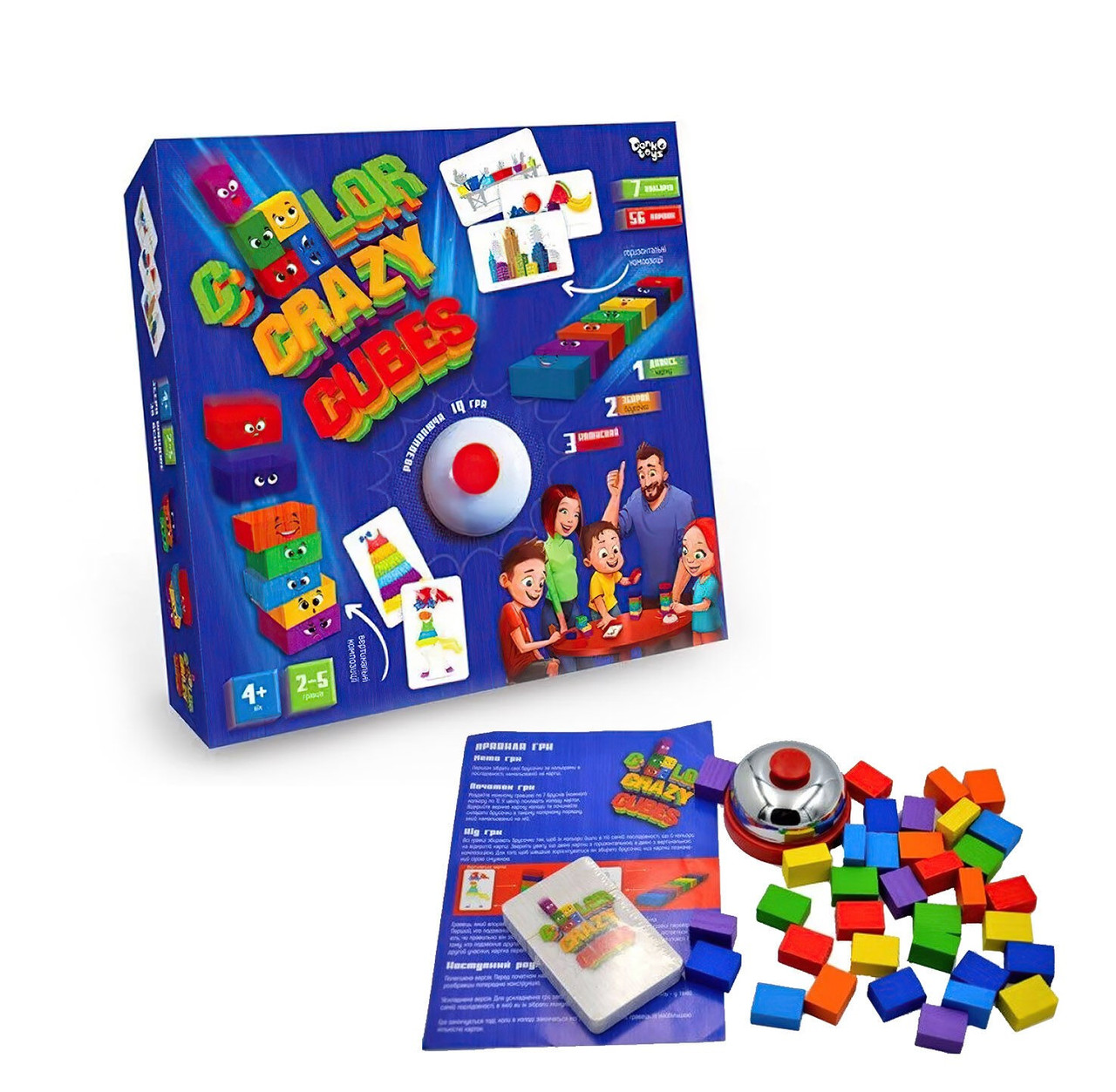 Розвиваюча настільна гра Color Crazy Cubes, фото 1