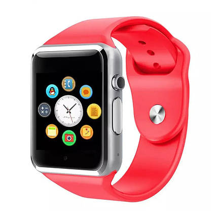 Розумні смарт годинник-телефон Smart Watch A1 з сім картою Спортивні годинник з Bluetooth камерою для дорослих Червоний, фото 1