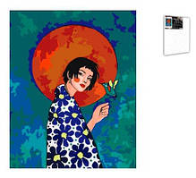 Картини по номерах "Дівчина з колібрі" 40х50см №954367/Santi/(30)