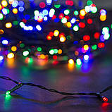 Гірлянда новорічна з яскравими різнокольоровими лампочками 9,5 метра з вилкою для розетки, 6 режимів роботи, фото 2