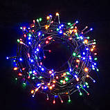 Гірлянда новорічна з яскравими різнокольоровими лампочками 9,5 метра з вилкою для розетки, 6 режимів роботи, фото 3