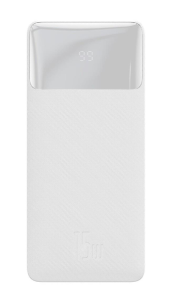 Зовнішній акумулятор (павербанк) Baseus Bipow Digital Display Powerbank 15W 30000mAh White (PPBD050202)