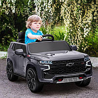 Детский электромобиль Chevrolet (2,4G, 2 мотора 35W, 1аккум.12V7-9AH, свет, музыка, MP3) M 4958EBLR-11 Серый