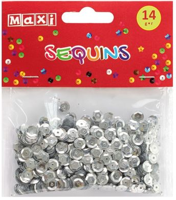 Паєтки "Maxi" 14г, 6мм, срібло №MX61709