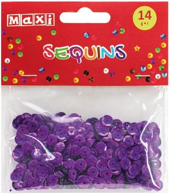 Паєтки "Maxi" 14г, 6мм, фіолетові №MX61713