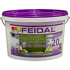Фарба для стін та стелі Feidal Innenlatex Seidenglanz 20 шовковисто-глянцева 2.5л