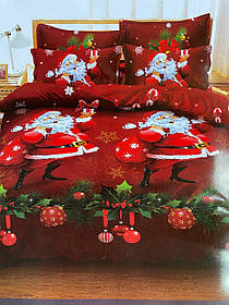 Постільна білизна новорічна фланель євро