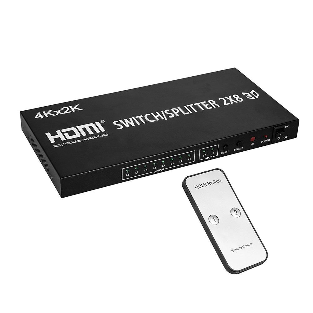 Autbye 2 x 8 HDMI Matrix Switch 2 in 8 Out Splitter 4Kx2K Б.у (без пульта)