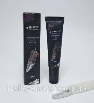 Гель-фарба для стемпінгу і малювання STARLET PROFESSIONAL, №14 (срібло)
