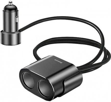 АЗП Baseus High Efficiency One to Two Cigarette Lighter Black ( Уцінка, м&apos;ята упаковка ), фото 1