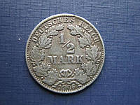 Монета 1/2 марки Германия империя 1906 D 1905 F 1905 G серебро 3 даты цена за 1 монету