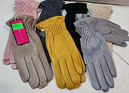 Жіночі замшеві рукавички з начосом, сенсор BN95-1 різні забарвлення.