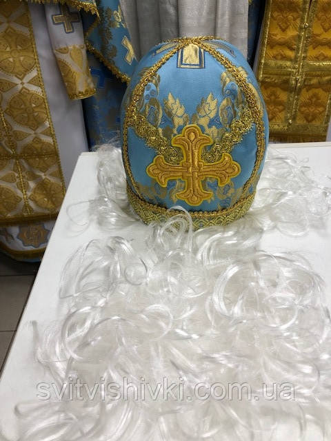 Шапка сценічна з бородою "Святий Миколай"