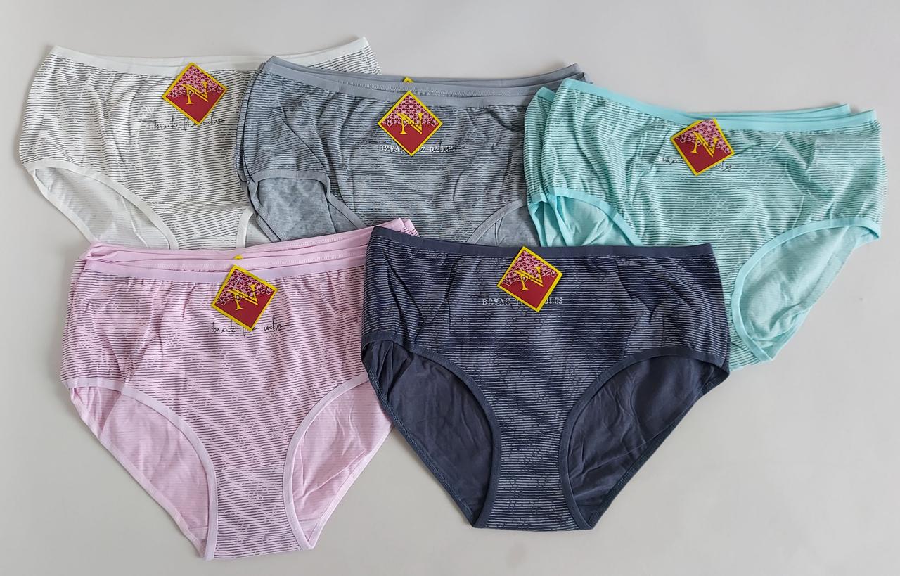 Труси жіночі бавовняні в тоненьку смужку 4XL (10 шт), фото 1