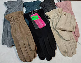 Жіночі рукавички сенсор, пальтова тканина BN106-1 різні забарвлення.