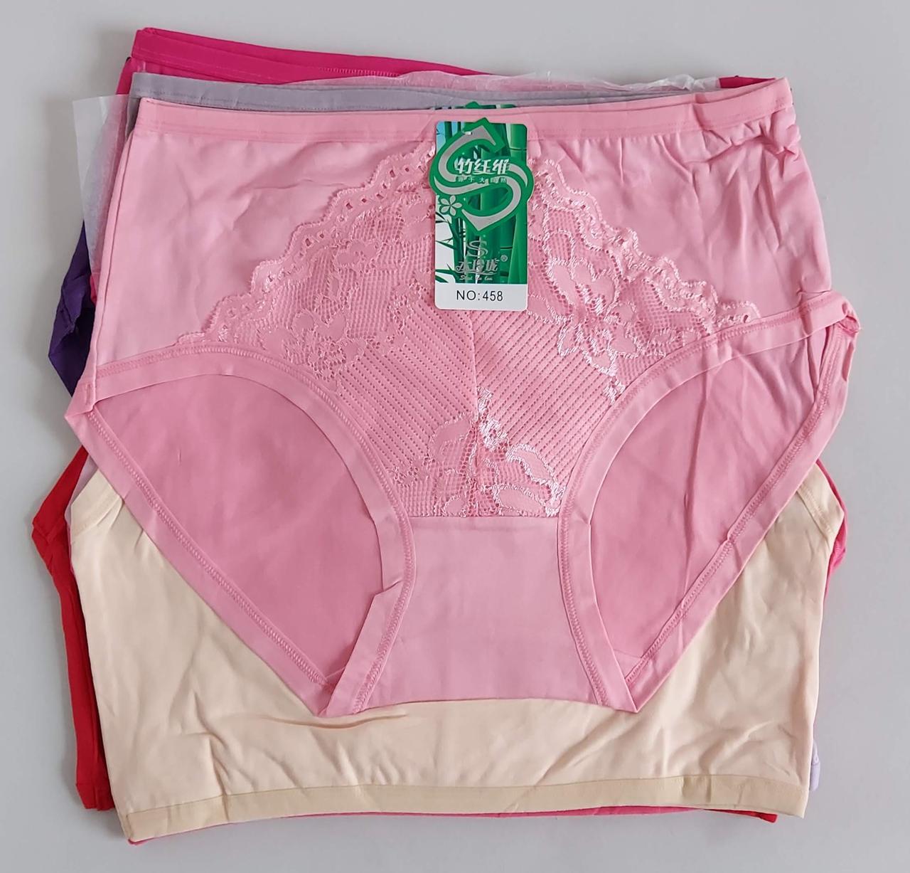 Жіночі бамбукові труси з гіпюровою вставкой (10 шт), фото 1
