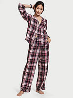 Фланелевая женская пижама Виктория Сикрет, Victoria's Secret, домашний костюм в клетку Размер M (46-48).