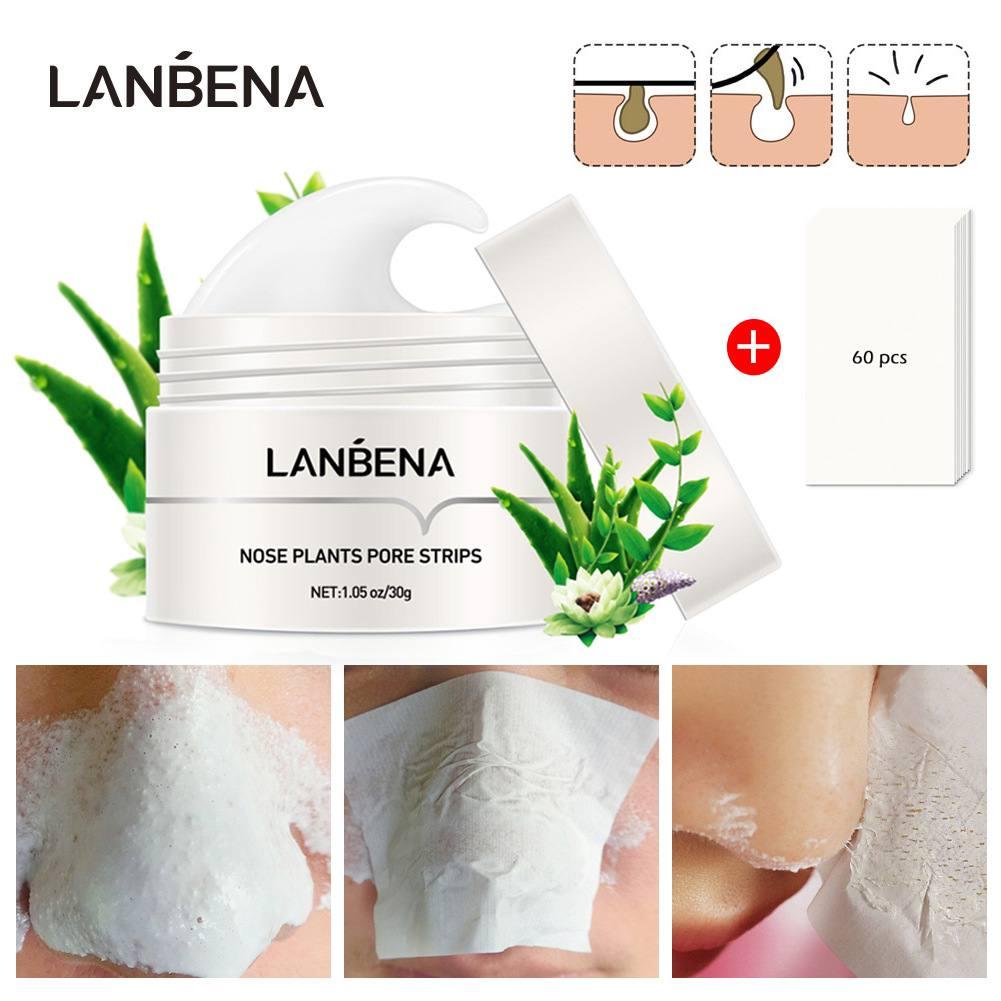 Маска для обличчя від чорних цяток Lanbena (30 грам і 60 серветок)