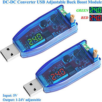 Регульований перетворювач USB to DC 1-24 В, фото 1