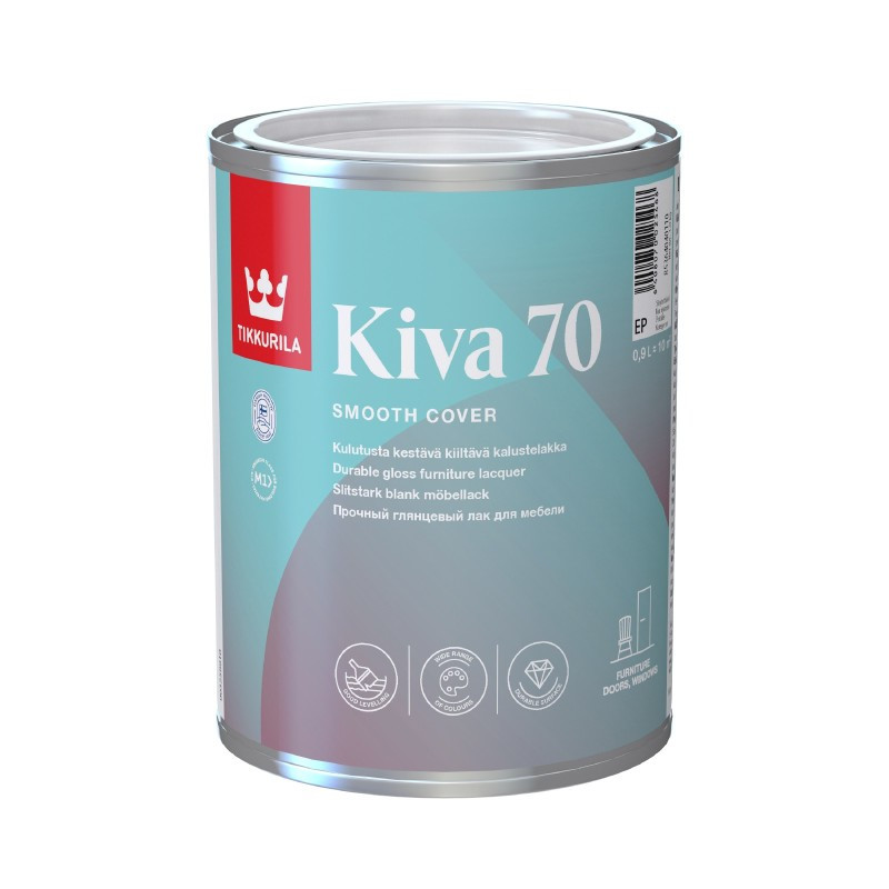 Tikkurila Kiva 70 - глянсовий універсальний лак для меблів (База EP), 0,9 л