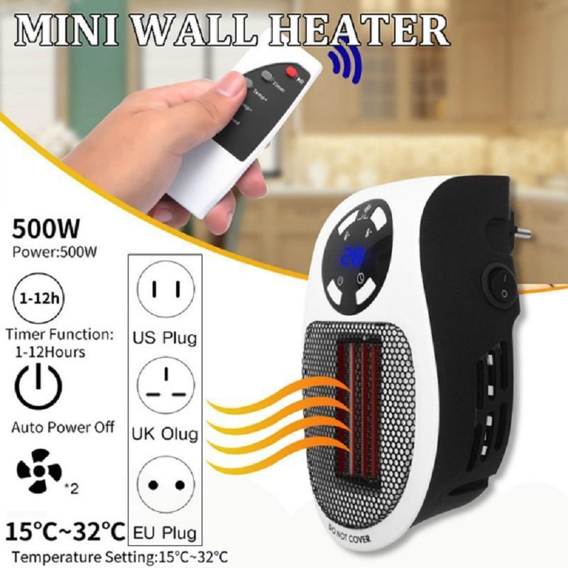 Портативний нагрівач Portable Heater 500w з LCD-дисплеєм і пультом Д/К тепловентилятор