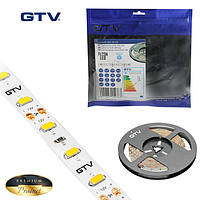 5 метрів, Світлодіодна стрічка GTV Premium 12V, SMD 5630, 60 led/m, 16W, 1700Lm, 10мм, IP20, 6400K Білий холодний колір світла