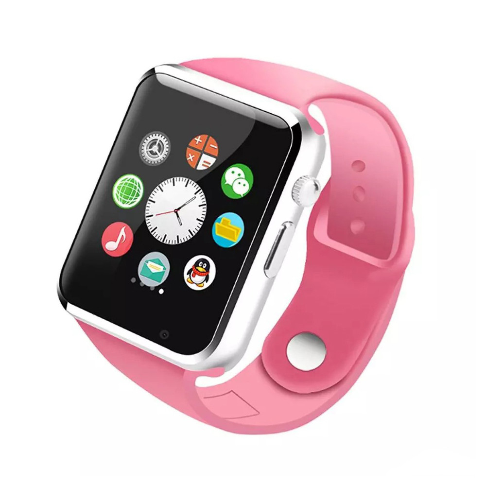 Розумні смарт годинник-телефон Smart Watch A1 з сім картою Спортивні годинник з Bluetooth камерою для дорослих Рожевий