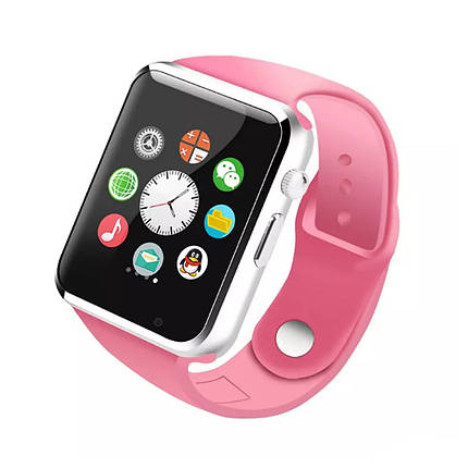 Розумні смарт годинник-телефон Smart Watch A1 з сім картою Спортивні годинник з Bluetooth камерою для дорослих Рожевий, фото 1