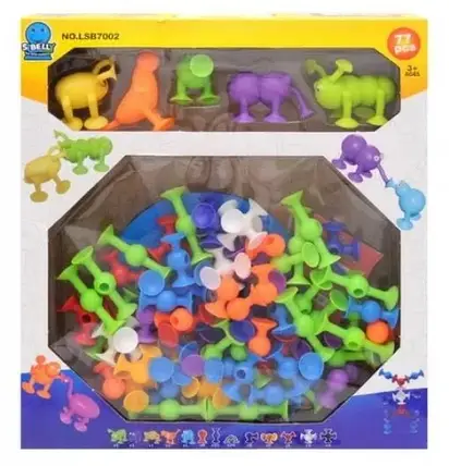 Конструктор на присосках Stikeez LSB 7002 "Стикіз" Sibelly Monster 77 деталей, фото 1