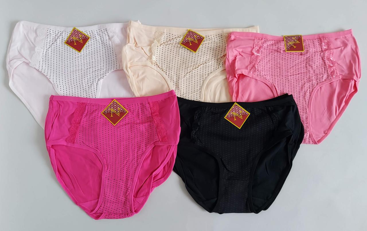 Труси жіночі в дрібний горошок з викою талією 4XL (10 шт), фото 1