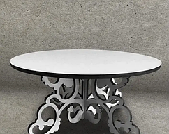 Дерев’яна підставка під торт ∅-250 мм, біла