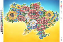 А3 "Україна в квітах ІІ (част.виш.)" схема для часткової вишивки бісером