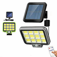 Прожектор HISHEEN HS-8021 на сонячній батареї 144 COB solar sensor light з датчиком руху і акумулятором пульт