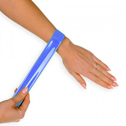 Світловідбиваючий браслет флікер, синій, 30 см, фото 2