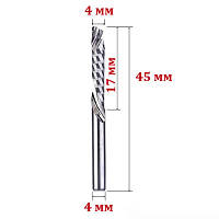 Фреза компрессионная однозаходная 4*17*45мм