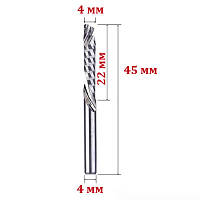 Фреза компрессионная однозаходная 4*22*45мм